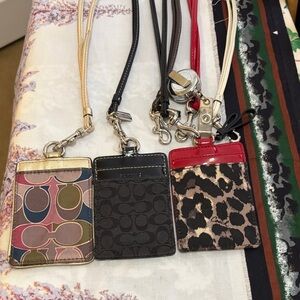 Coach Multicolor and Leopard Print Lanyard Set
